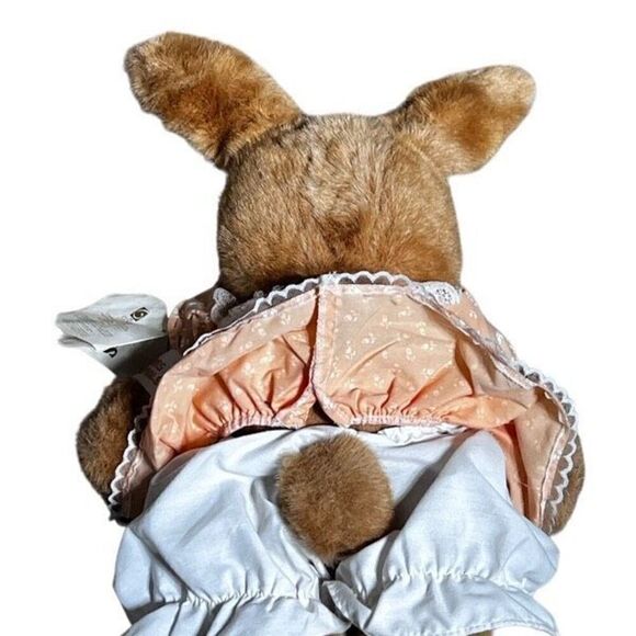 Robert Raikes 15" Aunt MaryLou Wooden Face Bunny Rabbit Plush Toy - Picture 5 of 6